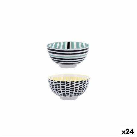 Bol Bidasoa Zigzag Multicouleur Céramique 11 cm (24 Unités)