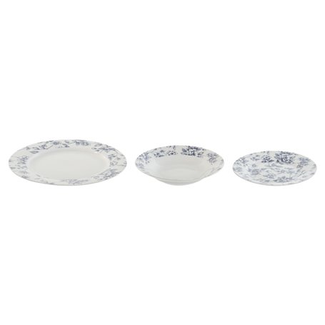 Service de Vaisselle Home ESPRIT Bleu Porcelaine Floral 18 Pièces 27 x