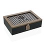 Boîte pour infusions Versa Noir Métal Bois MDF 24 x 6,5 x 16,5 cm
