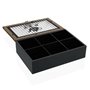 Boîte pour infusions Versa Noir Métal Bois MDF 24 x 6,5 x 16,5 cm