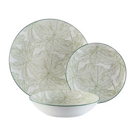 Service de Vaisselle Versa Palmier 18 Pièces Vert Porcelaine