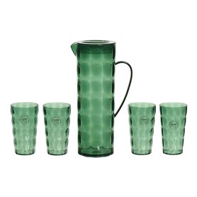 Set de pichets avec verres EDM 827051 Plastique recyclé Vert 5 Pièces