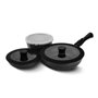 Ensemble de poêles Feel Maestro MR-4800-7 Noir Silicone Aluminium Ø 18