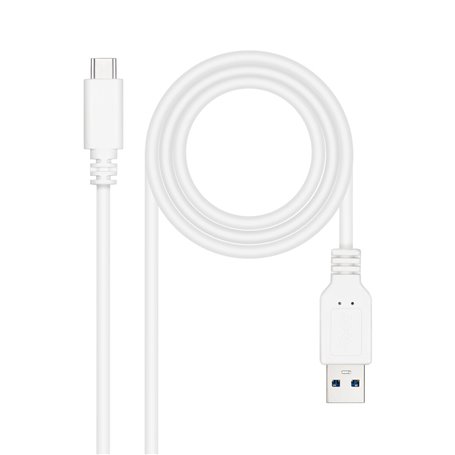 Câble USB-C vers USB NANOCABLE 10.01.4000-W Blanc Noir 50 cm