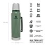 Thermos Stanley 10-08266-001 Vert Acier inoxydable 1 L