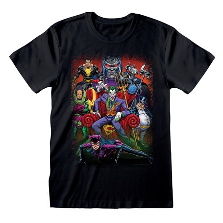T shirt à manches courtes DC Comics Villains Noir Unisexe