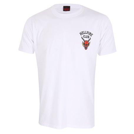 T shirt à manches courtes Stranger Things Helfire Club Blanc Unisexe