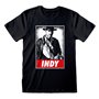 T shirt à manches courtes Indiana Jones Indy Noir Unisexe