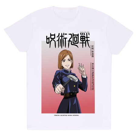 T shirt à manches courtes Jujutsu Kaisen Nobara Ombre Blanc Unisexe