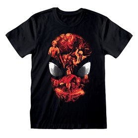 T shirt à manches courtes Spider-Man Character Roster Noir Unisexe