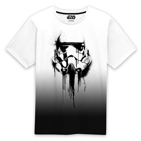 T shirt à manches courtes Star Wars Stormrooper Ink Blanc Noir Unisexe