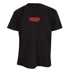 T shirt à manches courtes Stranger Things Demogorgon Upside Down Noir 