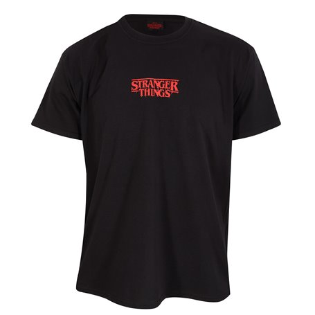 T shirt à manches courtes Stranger Things Demogorgon Upside Down Noir 