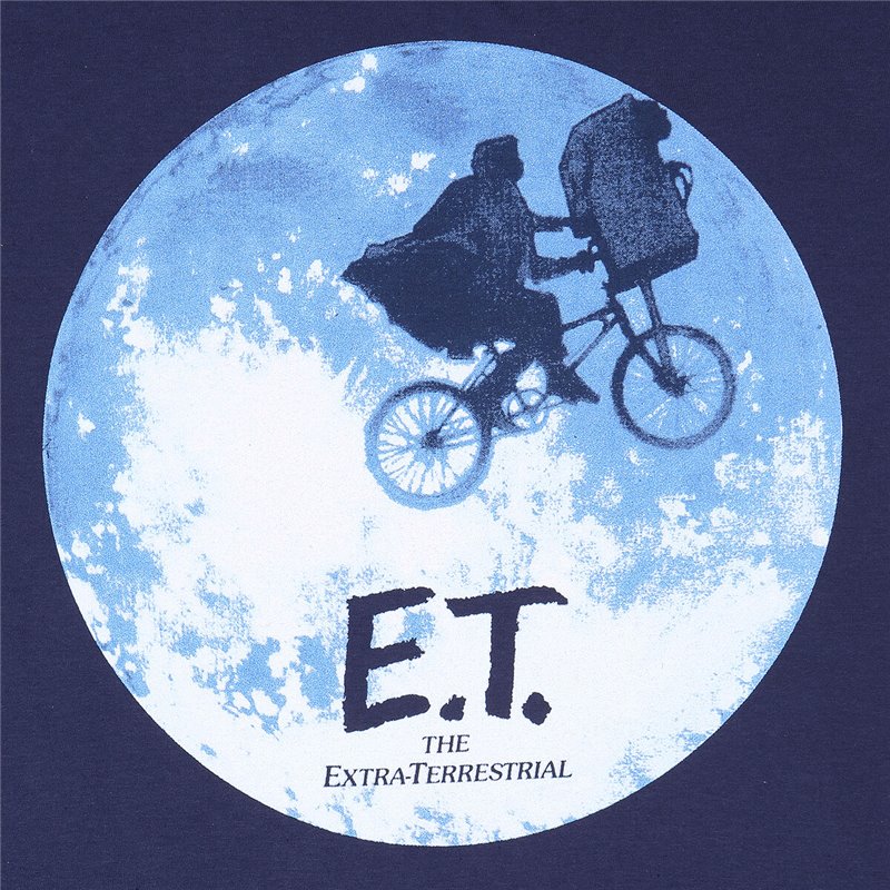 Image secondaire de T shirt à manches courtes E.T. Moon Silhouette Bleu Unisexe