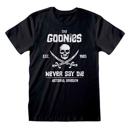 T shirt à manches courtes The Goonies Never Say Die Noir Unisexe