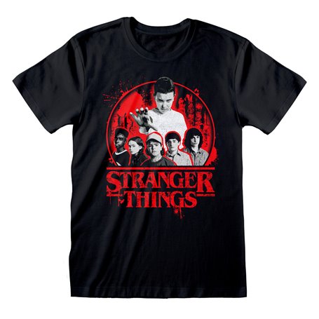 T shirt à manches courtes Stranger Things Circle Logo Noir Unisexe