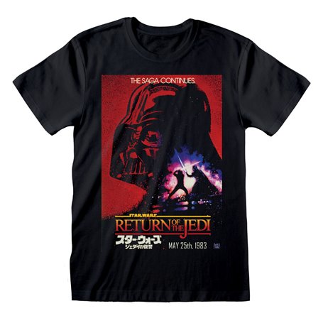 T shirt à manches courtes Star Wars Vader Poster Noir Unisexe