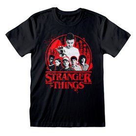 T shirt à manches courtes Stranger Things Circle Logo Noir Unisexe
