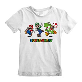 T shirt à manches courtes Enfant Super Mario Running Pose Blanc