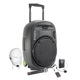 Enceinte active Ibiza sound PORT15VHF-MKII, Portable Autonome 15 - 80
