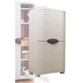 SPACESAVER 90 PLASTIKEN Armoire haute 2 portes avec étagères - l 90 x 