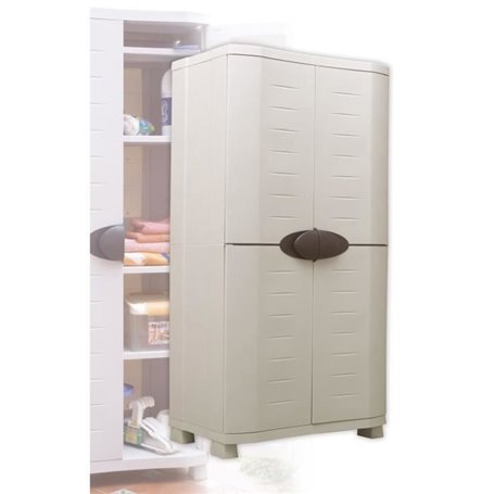 SPACESAVER 90 PLASTIKEN Armoire haute 2 portes avec étagères - l 90 x 