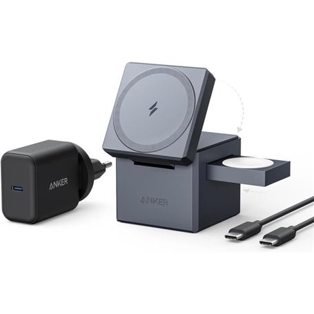 Cube 3-en-1 Anker avec MagSafe - chargeur sans fil pliable 15W