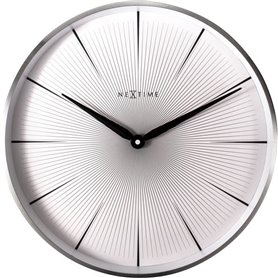 NeXtime - Horloge murale - Ø 40 cm - Métal - Blanc - '2 Seconds'
