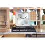 NeXtime - Horloge de table - 20 x 20 x 6 cm - Bois - Blanc - 'Square A