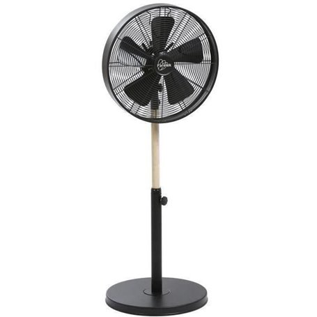 CALIFORNIA Noir & Bois - Ventilateur sur pied Ø40cm 50W oscillant