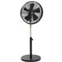 CALIFORNIA Noir & Bois - Ventilateur sur pied Ø40cm 50W oscillant