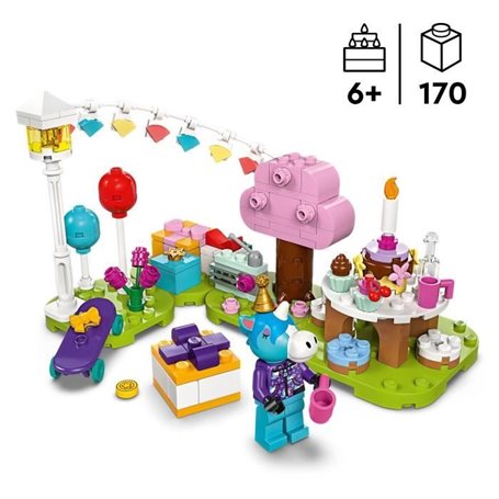 LEGO Animal Crossing 77046 Goûter d'Anniversaire de Lico, Jouet de Con