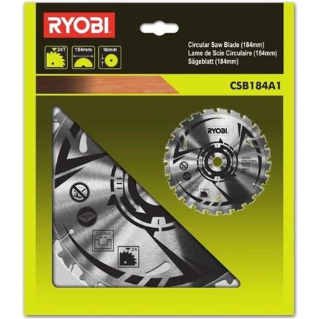 Lame carbure RYOBI pour scie circulaire 184 mm 24 dents CSB184A1