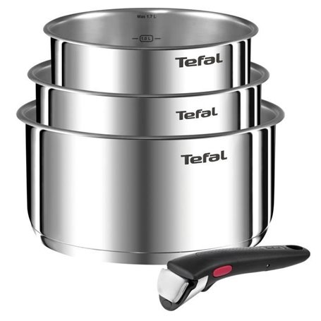 TEFAL INGENIO EMOTION Set 3 Casseroles 16/18/20 cm+1 poignée - Inox - 