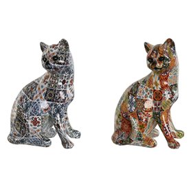 Figurine Décorative Home ESPRIT Multicouleur Chat méditerranéen 11 x 1