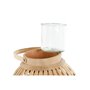 Bougeoir Home ESPRIT Naturel Marron Clair Bambou Verre 22,5 x 22,5 x 3