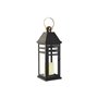 Lanterne Home ESPRIT Noir Doré Métal Verre 19 x 19 x 50 cm (2 Pièces)