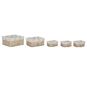 Set de basket Home ESPRIT Marron Beige Naturel 48 x 38 x 22 cm (5 Pièc