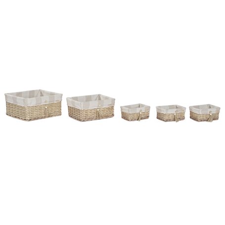 Set de basket Home ESPRIT Marron Beige Naturel 48 x 38 x 22 cm (5 Pièc