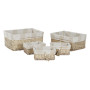Set de basket Home ESPRIT Marron Beige Naturel 48 x 38 x 22 cm (5 Pièc