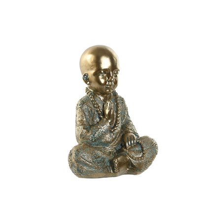 Figurine Décorative Home ESPRIT Doré Moine Oriental 17 x 13,6 x 21,8 c