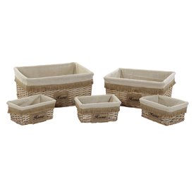 Set de basket Home ESPRIT Marron Naturel 48 x 40 x 22 cm (5 Pièces)