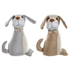 Support de porte Home ESPRIT Sable 23 x 12 x 26 cm Chien (2 Unités)