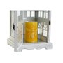 Lanterne DKD Home Decor Finition vieillie Blanc Gris Bois Verre 19 x 1