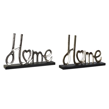 Figurine Décorative DKD Home Decor Noir Doré Argenté Urbaine 46 x 8 x 