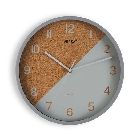 Horloge Murale Versa Cork Gris Plastique 4,5 x 30 x 30 cm