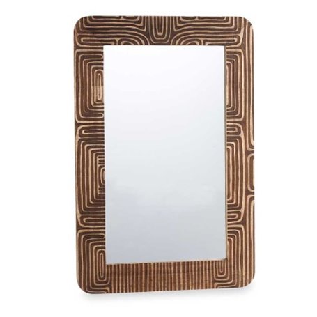 Miroir mural Marron Bois de manguier Courbe 90 x 60 x 2 cm