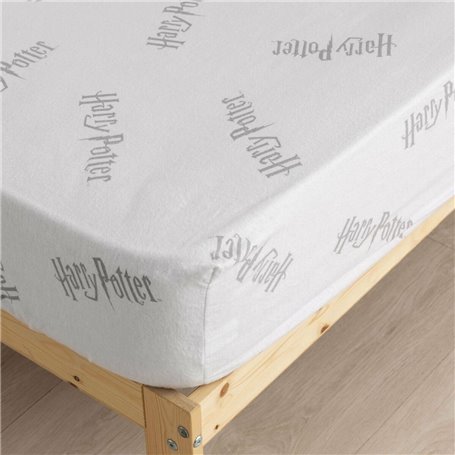 Drap housse Harry Potter Blanc Gris 105 x 200 cm