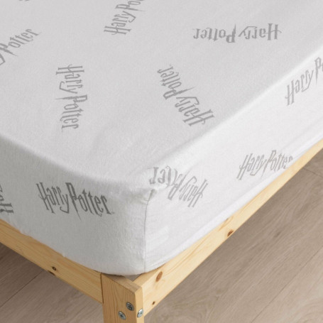 Drap housse Harry Potter Blanc Gris 140 x 200 cm