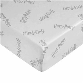 Drap housse Harry Potter Blanc Gris 160 x 200 cm